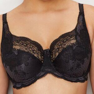 Panache Clara Side Support Bra Charcoal Black 32 F NWOT